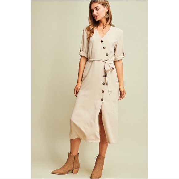 Button Down midi dress - Picture 2 of 6